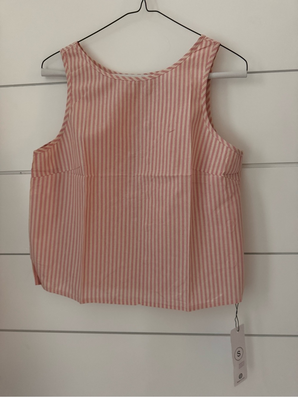 Women's Pink Striped Sleeveless Tank Top